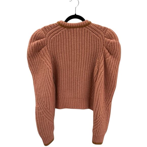 Ulla Johnson Elle Cardigan Rosewood Baby Alpaca Puff Sleeve Knit Sweater Large - Picture 9 of 13